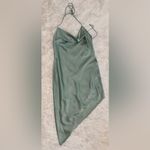 Alice + Olivia NWOT  Harmony Asymmetric Slip Dress light Sage green Size 6 Photo 2
