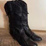 Laredo Vintage 90s  Black Leather Cowboy Boots Women’s Size 5.5 USA Made Western Photo 0