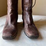 Eric Michael Eric‎ Michael Two-Tone Leather Knee High Boots 39 Fur Lined Wedge Heel Photo 1