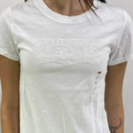 Levi's White Cotton Sequin Logo Short Sleeve Crewneck T-shirt Photo 1