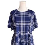 Hill House  - Navy Plaid Cotton Mini Dress Sz S Photo 2