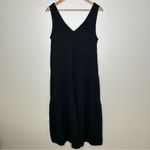 Quince 100% Organic Cotton Gauze Tiered Maxi Dress Black Small Photo 1