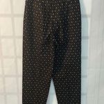 Talbots  Black Navy Gold Crest Print Stretchable Cotton Dress Pants Size 8 Photo 4