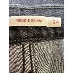 Levi's  Wedgie Skinny Jeans Button Fly Raw Hem Black Denim Women’s Size 24 Photo 5