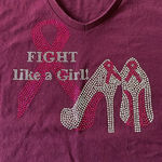 Hanes Fight like a Girl Breast Cancer Awareness Shirt Size Large Photo 3