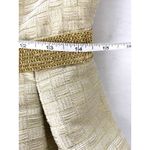 Carmen Marc Valvo  Metallic Gold Chain Belt Linen Blend Elegant Sleeveless Gown 8 Photo 6