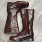 None VTG 70s Brown Rubber Molded Insulated Tall Waterproof Rain Snow Boots Talon Sz 9 Photo 3