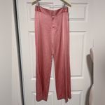 Alice + Olivia  $395 Deanna Pink Rose Wide Leg Satin Pants Feminine Coquette Photo 3