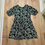 MI AMI | FRANCESCA’S | Black and White Floral Collared Dress Photo 1