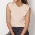 Evereve  Yara Strong Shoulder Tan Neutral Coastal Boho Preppy Knit Tank XS Photo 0