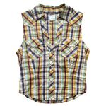 True Religion 90s  Western Plaid Women’s Snap Front Sleeveless Top Size Small Photo 9