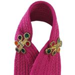 Vintage Hot Pink Woven Belt with Multicolor Rainbow Gem Rhinestones Retro Belt Photo 5