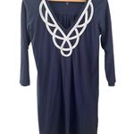 Lilly Pulitzer Blaire V-Neck A-Line Dress True Navy Size Medium Photo 2