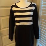 Style & Co || Black/white long sleeve sequined striped sweater dress Photo 0