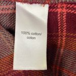 Maurice's Berry Plaid Button Down Long Sleeve Cropped Flannel Shacket Photo 5