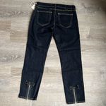 NEW Amo Womens Blue Mid Rise Bow Hem Straight Leg Ankle Jeans Size 27 Photo 3