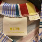 Maeve Anthropologie Striped Mock Neck Shark Bite Hem Sleeveless Dress Size XS Photo 3