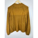 Madewell Balloon-Sleeve Mockneck Sweater Mustard Yellow soft Knit L Cozy Photo 5