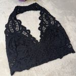 Free People NWT Black Lace Halter Bralette Photo 1
