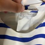 ZARA  Blue & White Striped Exposed Zipper Cropped Top Size Large Photo 3