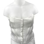 ZARA Women's White Sleeveless Strapless Bandeau Corset Crop Tank Tube Top Sz XL Photo 0