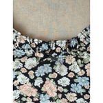 Levi's  Shirt Women Small Black Louise Puff Sleeve Floral‎ Smocked Top NWT Boho Photo 8