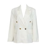 SABINA MUSAYEV Henry Oversized Twill Jacket, Off White, Small White Photo 2