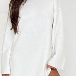 Princess Polly  “Sonelle” White Knit Sweater Dress Turtleneck Mini Photo 0