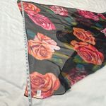 Collectioneighteen black w/pink flowers sheer scarf wrap Approx 73” long EUC Photo 3