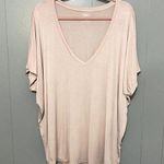EXPRESS NEW  Dusty Pink Soft Knit V-neck Dolman Sleeves Boho Relaxed Fit Top XL Photo 0