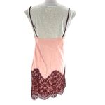 Anthropologie  Maeve Lace Sleeveless T Shirt Slip Dress Side Zip Pink Grey SP Photo 2