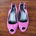 Giuseppe Zanotti  Fuschia Edgy Feminine Barbiecore Slingback Suede Pumps 36.5 Photo 2