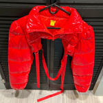 Daisy  Vibrant Red womens Puffer Jacket Photo 0