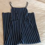Reformation  Navy and White Striped Jumpsuit Photo 2