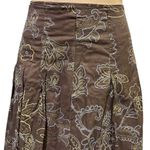 JKLA California Brown Cotton Floral Lined Zip Side Flowy Skirt Womens XL Photo 3