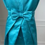 Rickie Freeman for Teri Jon Turquoise Silk Sheath Dress 12 Blue Photo 2