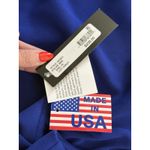 Betsy and Adam NWT  Womens Cobalt‎ Blue Ruffled Slit Sleeveless Boat Neck Gown 10 Photo 3