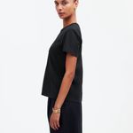 Madewell  The Perfect Crewneck Tee Allday Jersey in Jet Black, Size XXS Photo 3