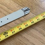 Love Strength Gray Leather Belt with Silver Buckle Photo 4