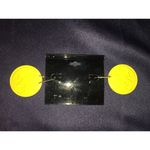 VTG DC Comic 1964 Rosecraft Black Yellow Bat Symbol Batman Metal Earrings‎ Photo 2