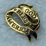 God Bless America Tie Tack Jewelry Pin Brooch Marked Camco Gold Color Metal Photo 9