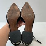 Franco Sarto  Sandal‎ Black Suede Floral Embroidered Ankle Strap Heels Womens  9M Photo 7