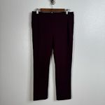 Veronica Beard  Burgundy Core Zip Back Scuba Slim Pants Size 8 Photo 1
