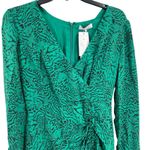 Parker Dress Size 4 Green Jaguar Silk Blend New Photo 2