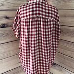Madewell Burgundy & White Gingham Check Oversized Central Shirt Photo 8