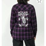 SWIXXZ Purple Plaid Flannel Shirt Know Your Enemy Goth Punk Emo Photo 2