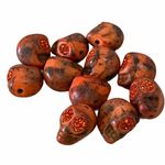 11 Pcs Loose Skull Orange Crystal? Eyes Heads Beads Halloween Photo 0