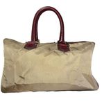 Christian Dior Rare Vintage 1980s Khaki Red Straps Boston Bowling Bag Photo 1