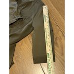 WD.NY Shirt Dress Women’s Small Olive Green Button Down 3/4 Sleeve Flouncy Hem Photo 4