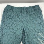 J.Crew Size 4 Dark Pants Hunter Green Lace Pull On High Waist Straight Holiday Photo 9